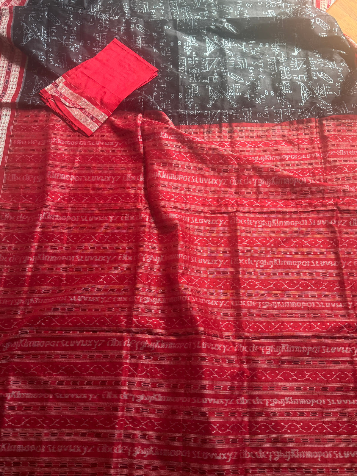 Handwoven Mathematical equations and formula Sambalpuri Double ikat pure silk saree|Odisha Weaves|