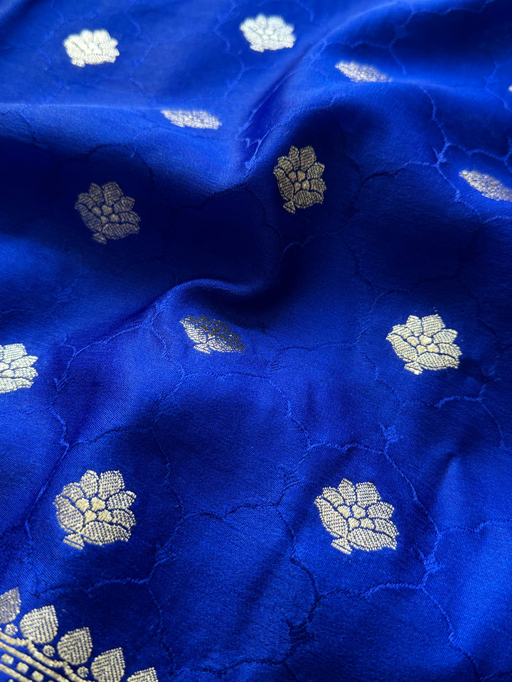 Royal Blue color Banarasi Semi Mashru Silk Saree Saree|Value Vogue