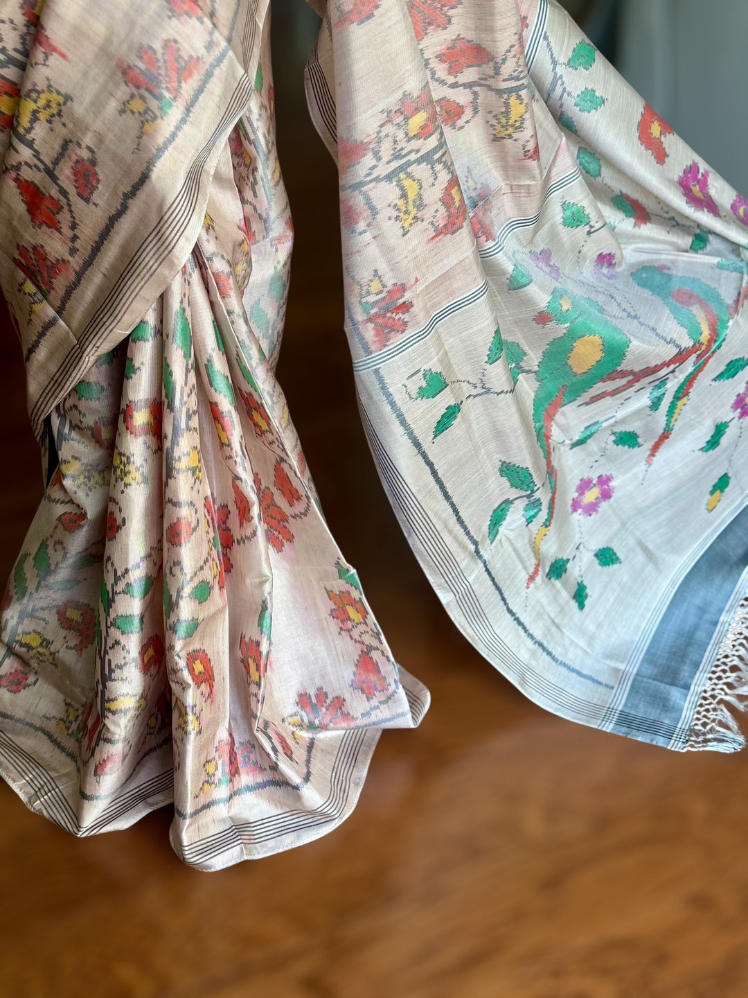 Blush semi (double) ikat patan Patola pure silk saree