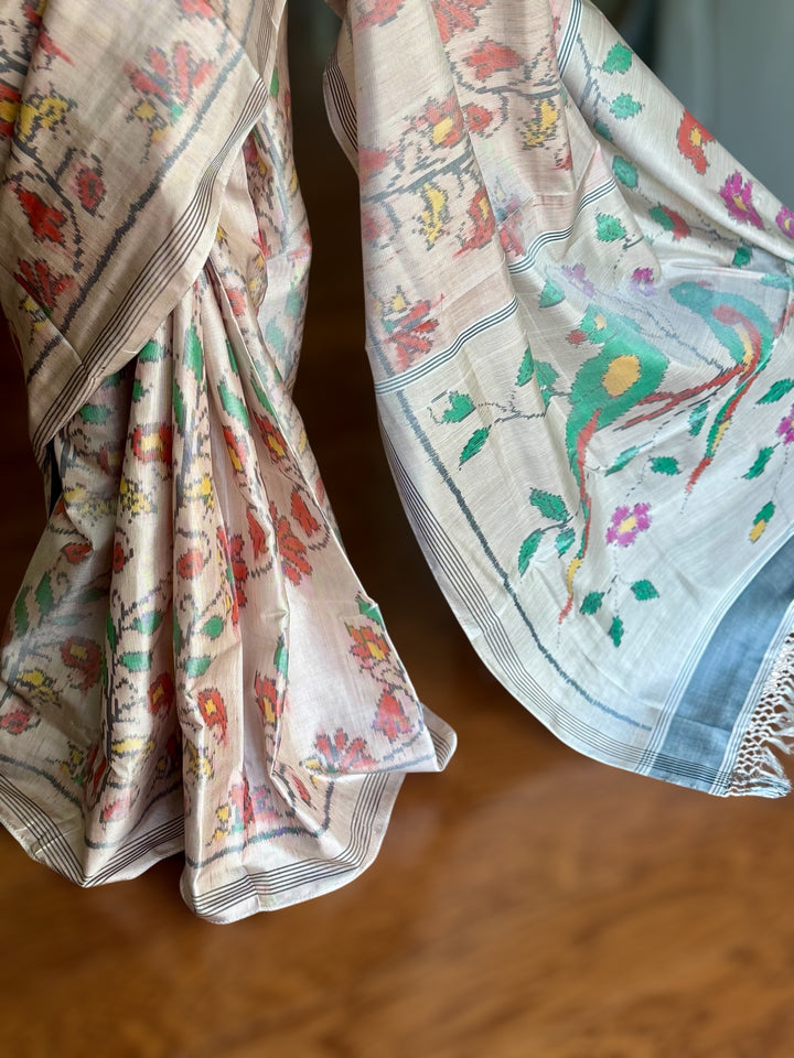 Blush semi (double) ikat patan Patola pure silk saree