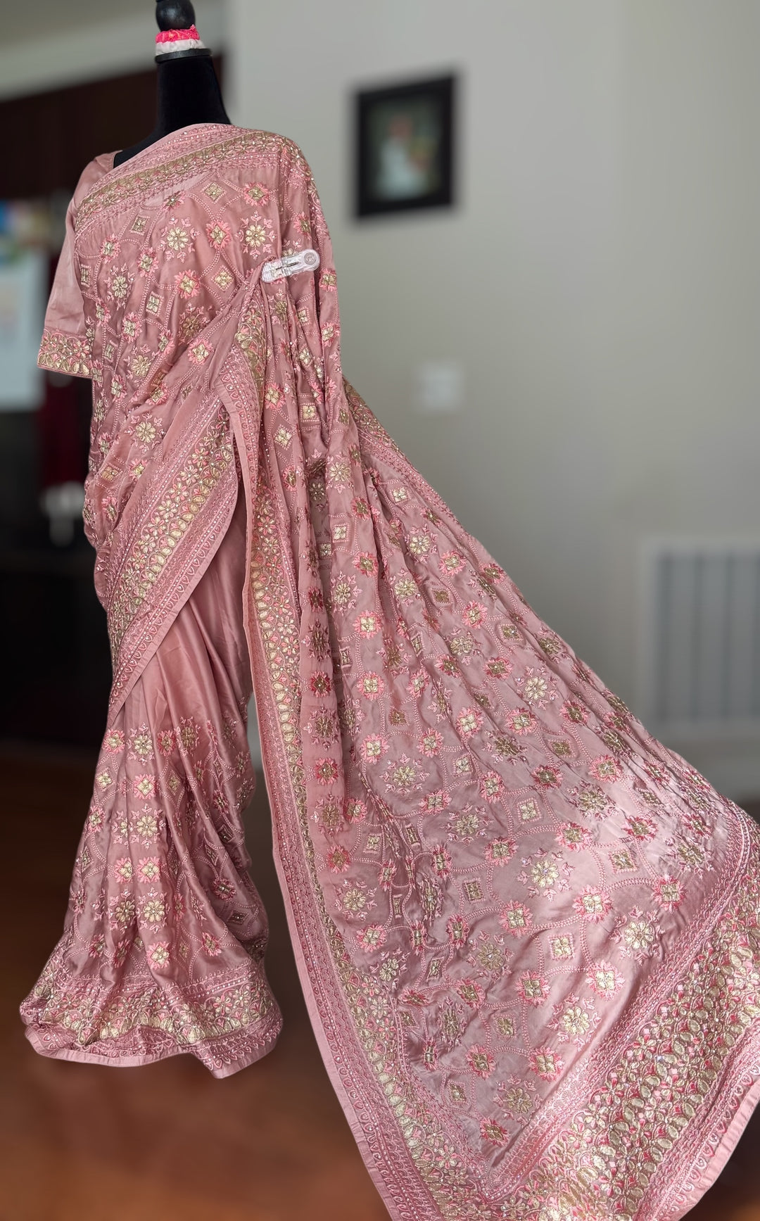 Muave Color gota and embroidery work designer satin crep silk saree|Party Wear Saree|PPS