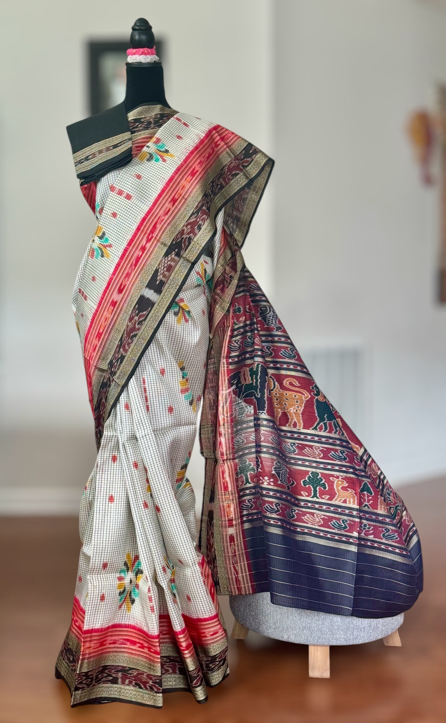 Baghambari Sachipar Pure silk Khandua Ikat saree from Odisha Weaves