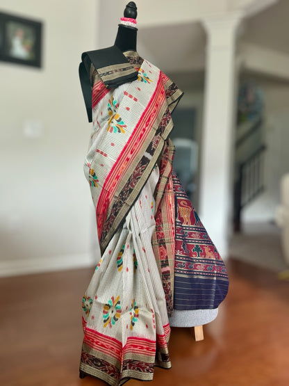 Baghambari Sachipar Pure silk Khandua Ikat saree from Odisha Weaves