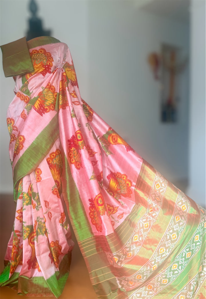 Pochampally handwoven ikat pure silk saree