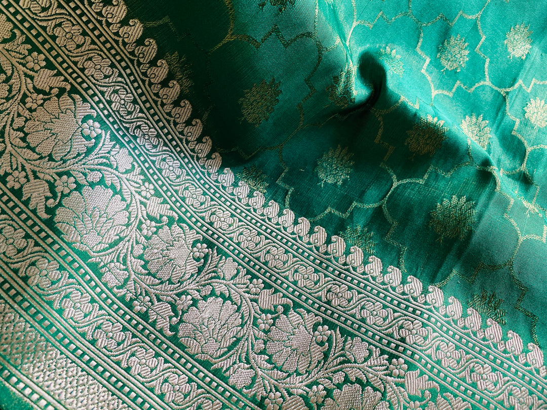 Banarasi Handloom Tissue Mashru Pure Silk Saree
