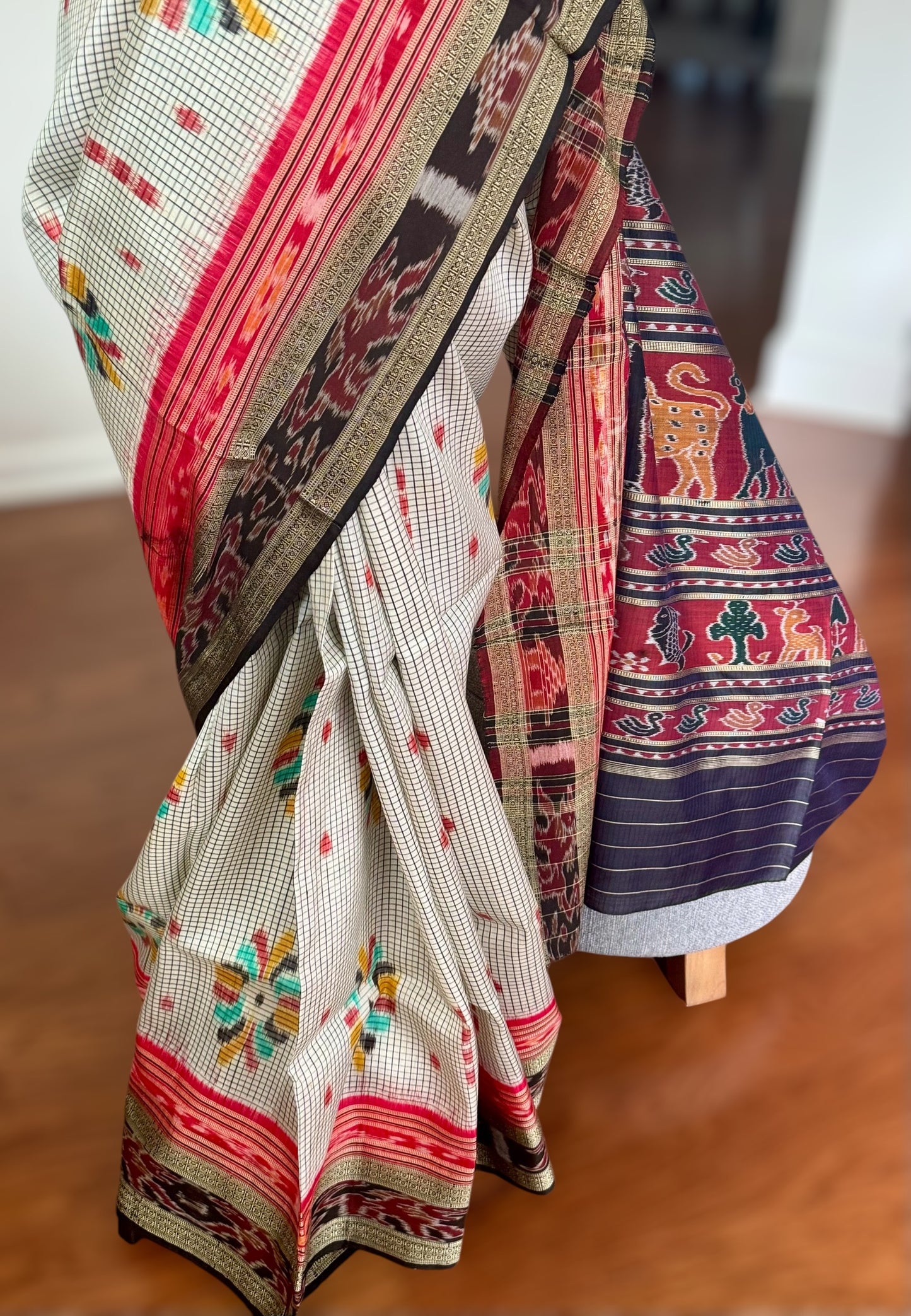 Baghambari Sachipar Pure silk Khandua Ikat saree from Odisha Weaves