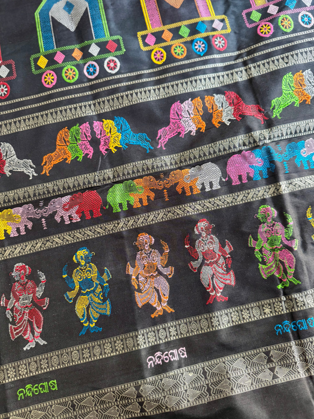 Gorgeous Light Aqua green Nandighosa pure silk saree from Odisha Weaves| Bomkai|