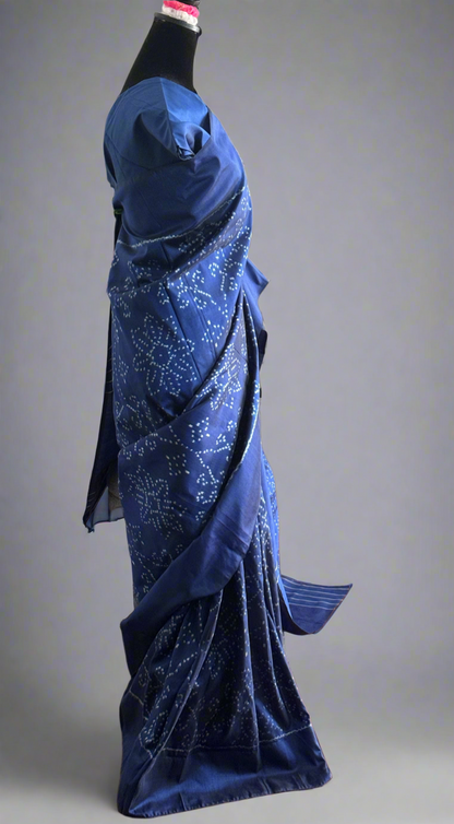 Ikat Pure Silk Saree (Pochampally) - Blue