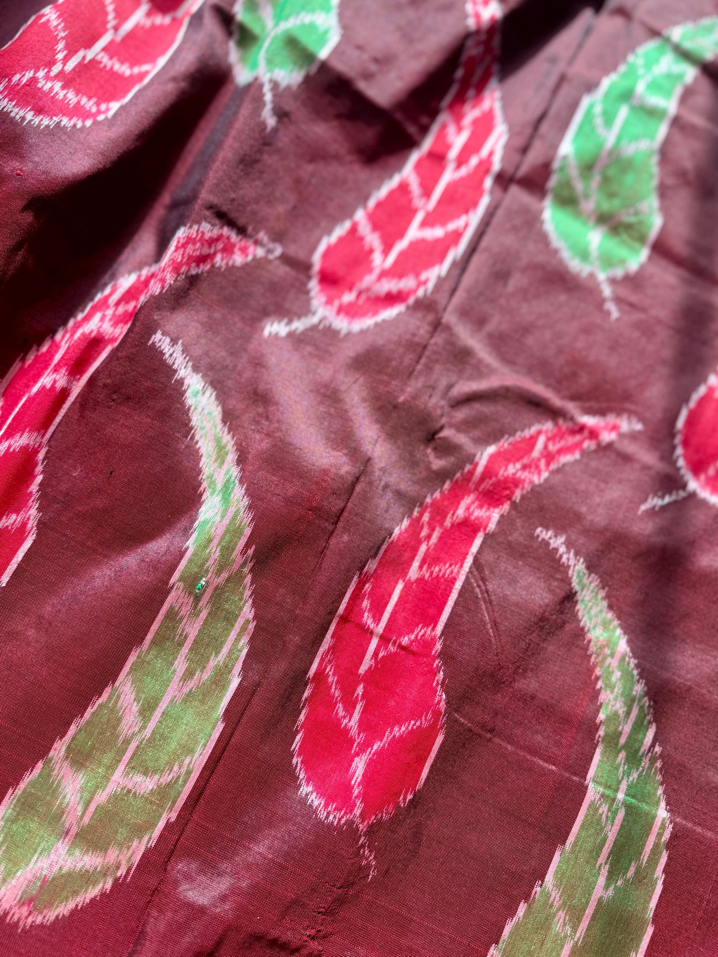 Elegant handwoven Pochampally ikat pure silk saree