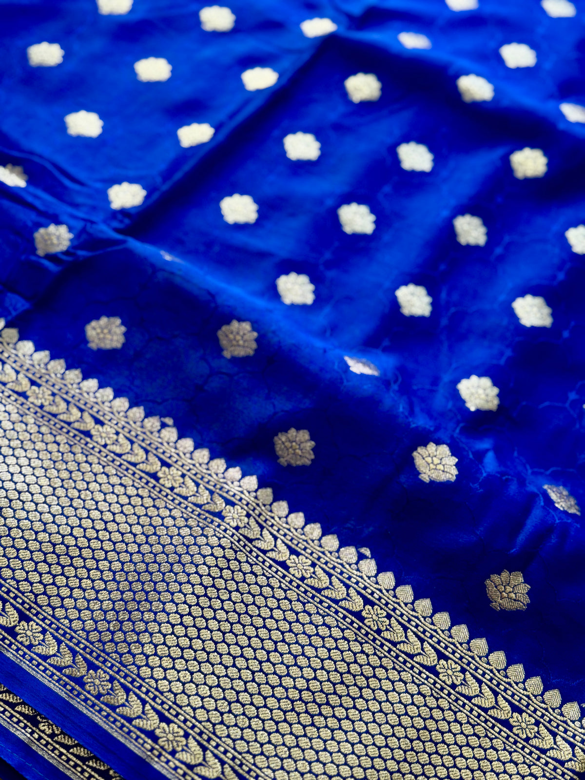 Royal Blue color Banarasi Semi Mashru Silk Saree Saree|Value Vogue