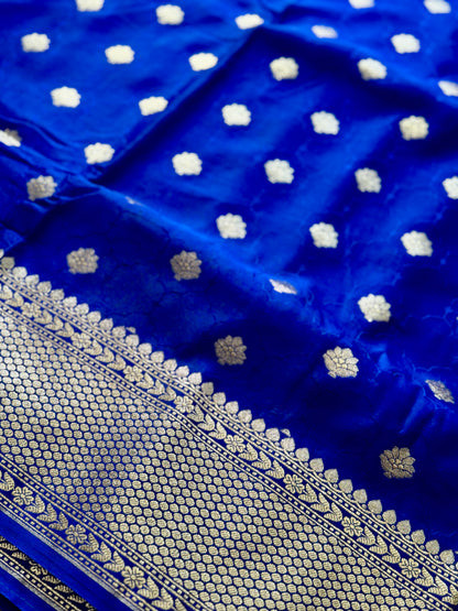 Royal Blue color Banarasi Semi Mashru Silk Saree Saree|Value Vogue