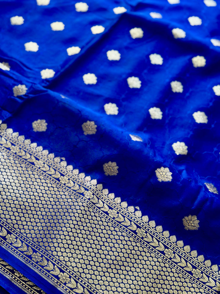 Royal Blue color Banarasi Semi Mashru Silk Saree Saree|Value Vogue