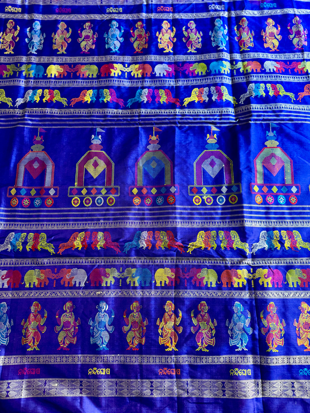 Gorgeous Red with Royal BlueNandighosa pure silk saree from Odisha Weaves| Bomkai|