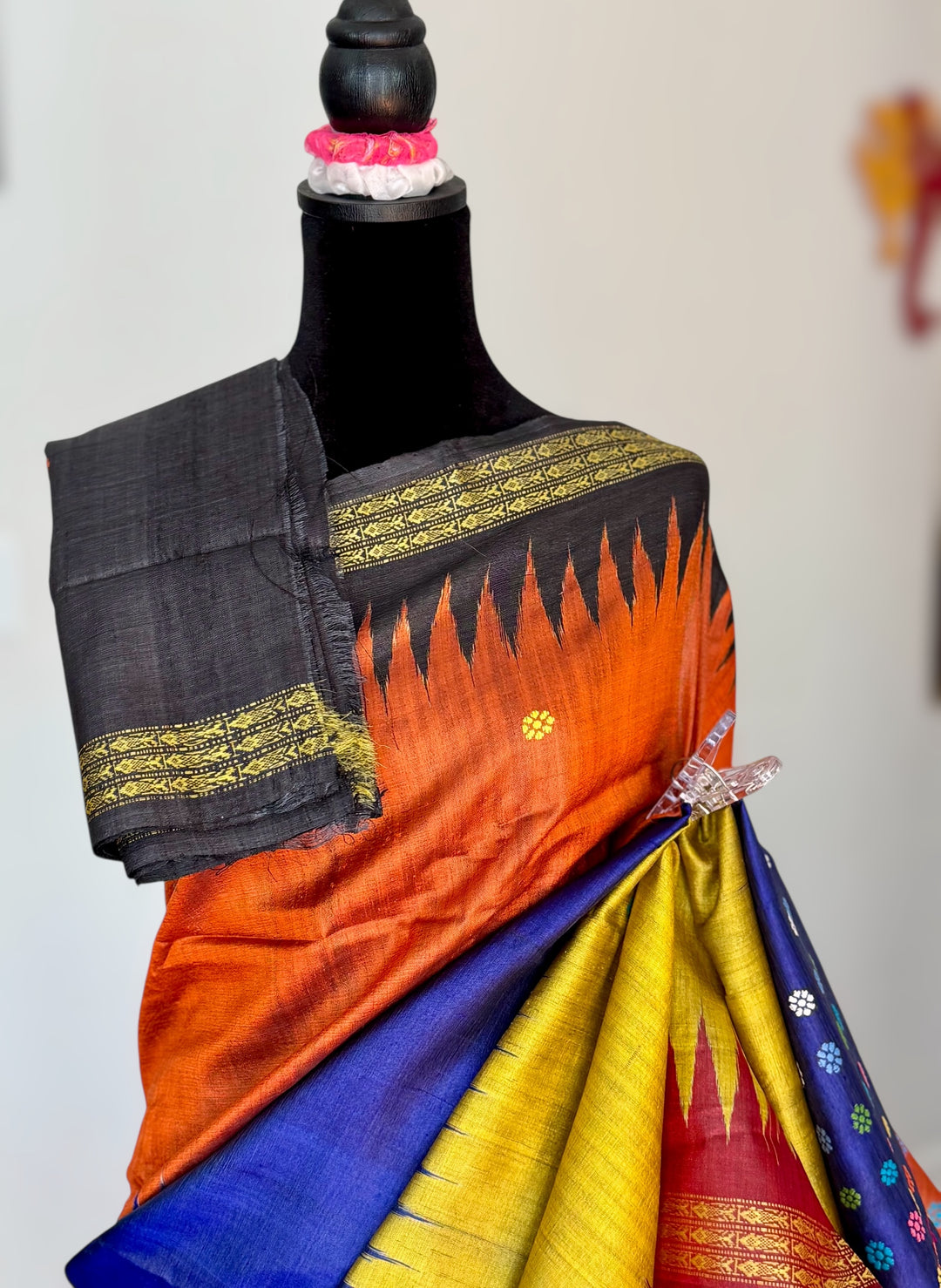 Gopalpur Handwoven Tussar Silk Saree with Dolabedi Pallu - Traditional Indian Saree|Odisha weaves