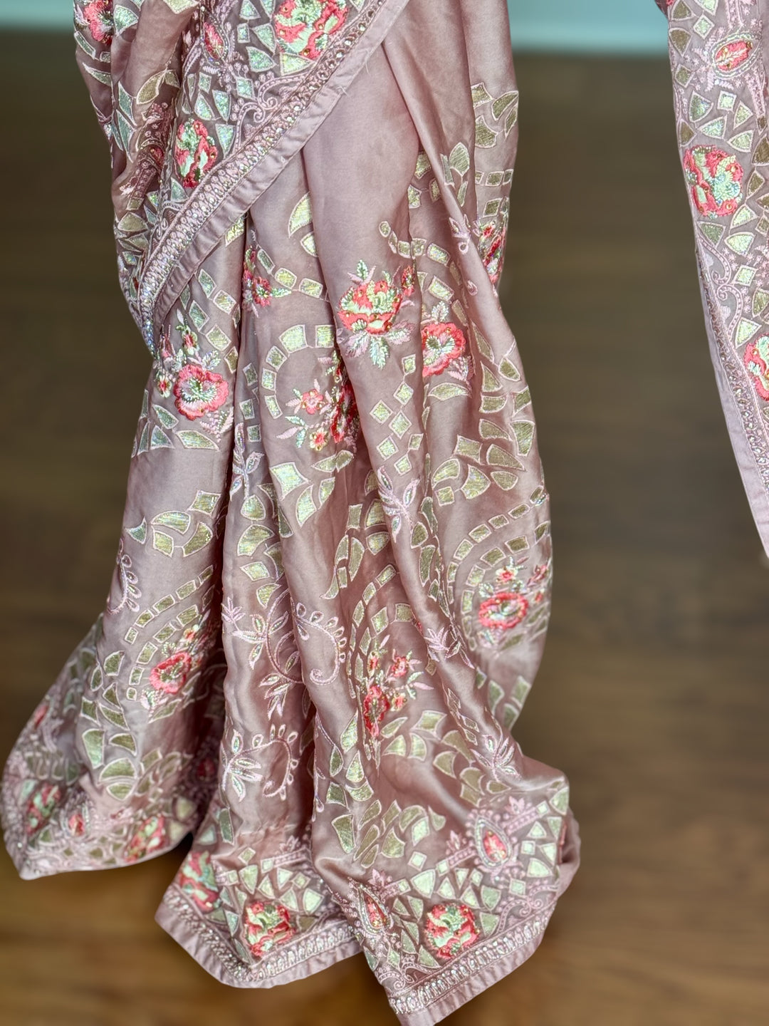 Muave Color gota and embroidery work designer satin crep silk saree|Party Wear Saree|PPS