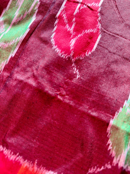 Elegant handwoven Pochampally ikat pure silk saree