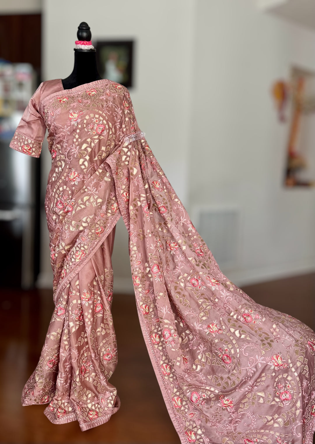 Muave Color gota and embroidery work designer satin crep silk saree|Party Wear Saree|PPS
