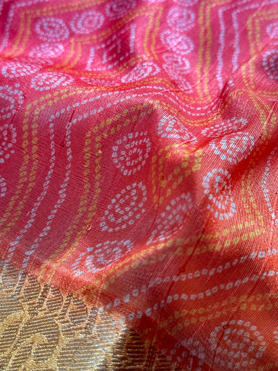 Multi colored Bandhini printed silk saree|Party Wear Saree|PPS
