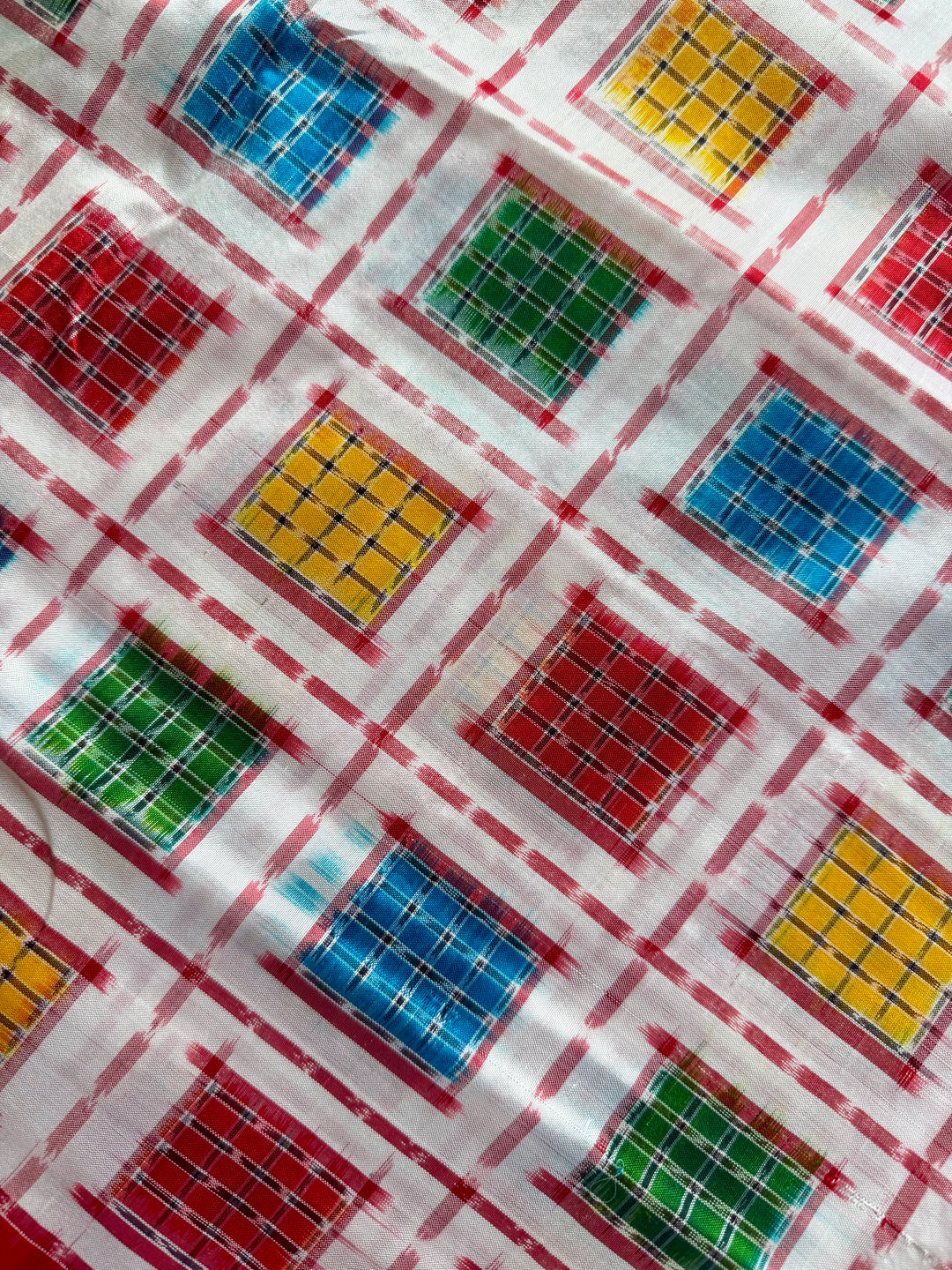 Handwoven White Mini (Chhoti)Aswini Sambalpuri Double ikat pure silk saree|Odisha Weaves|