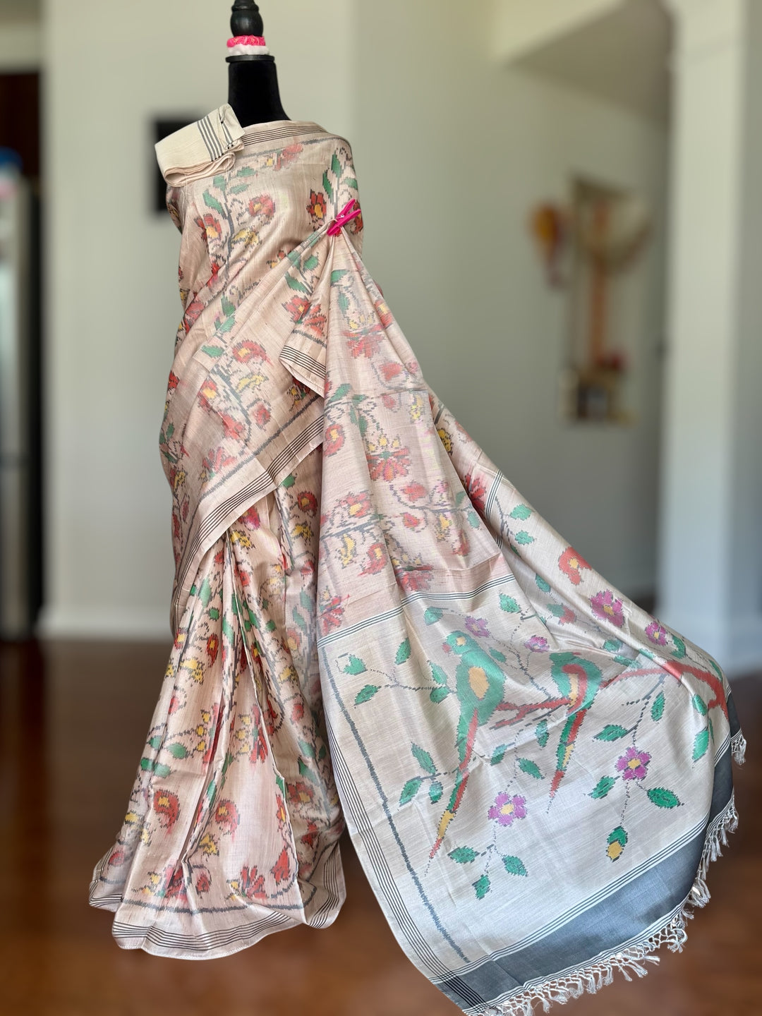 Blush semi (double) ikat patan Patola pure silk saree