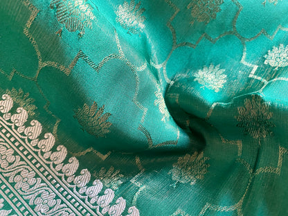 Banarasi Handloom Tissue Mashru Pure Silk Saree