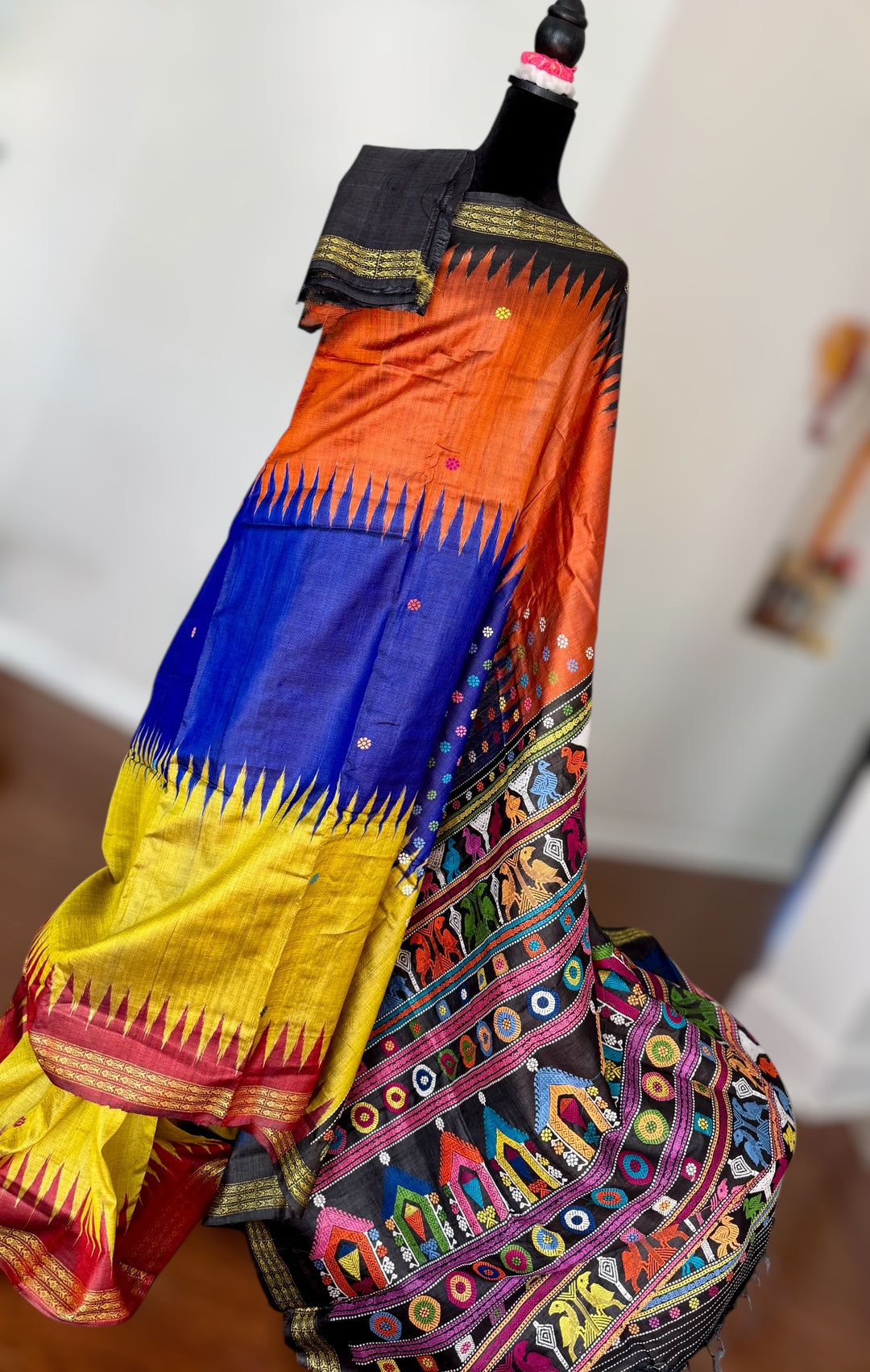 Gopalpur Handwoven Tussar Silk Saree with Dolabedi Pallu - Traditional Indian Saree|Odisha weaves