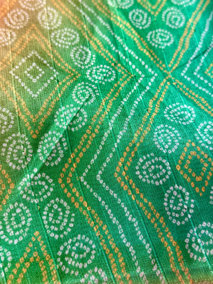Multi colored Bandhini printed silk saree|Party Wear Saree|PPS