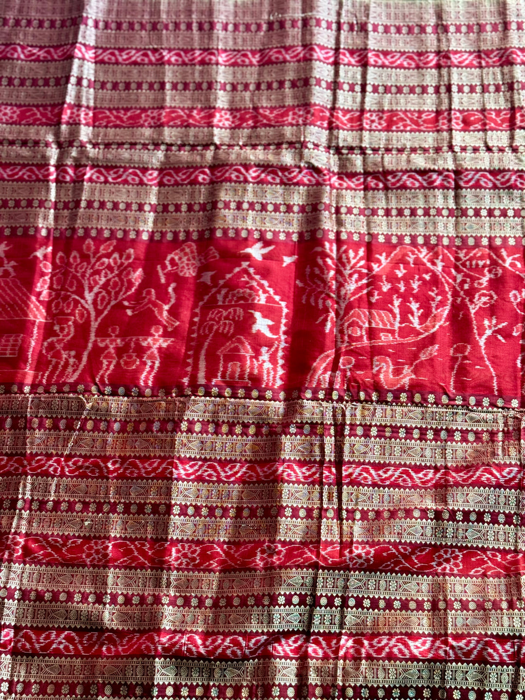 Gorgeous Pale Yellow handwoven Sambalpuri Ikat pure Silk saree |Odisha Weaves