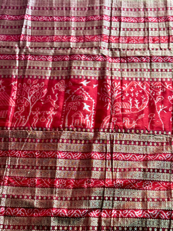 Gorgeous Pale Yellow handwoven Sambalpuri Ikat pure Silk saree |Odisha Weaves