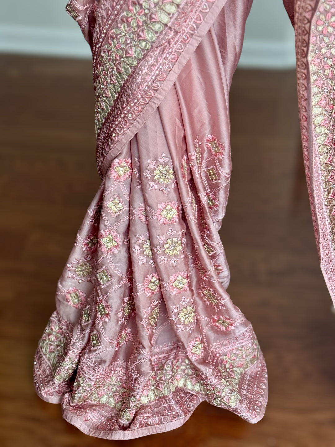 Muave Color gota and embroidery work designer satin crep silk saree|Party Wear Saree|PPS