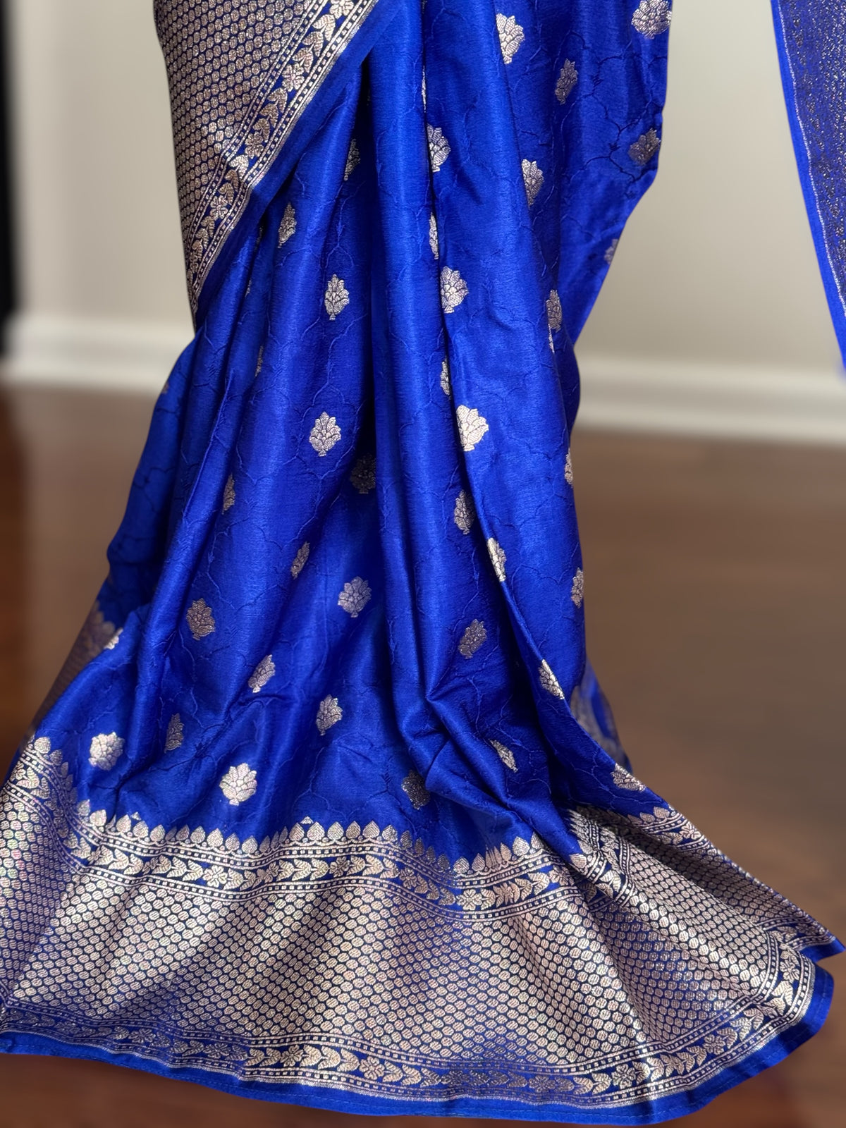 Royal Blue color Banarasi Semi Mashru Silk Saree Saree|Value Vogue
