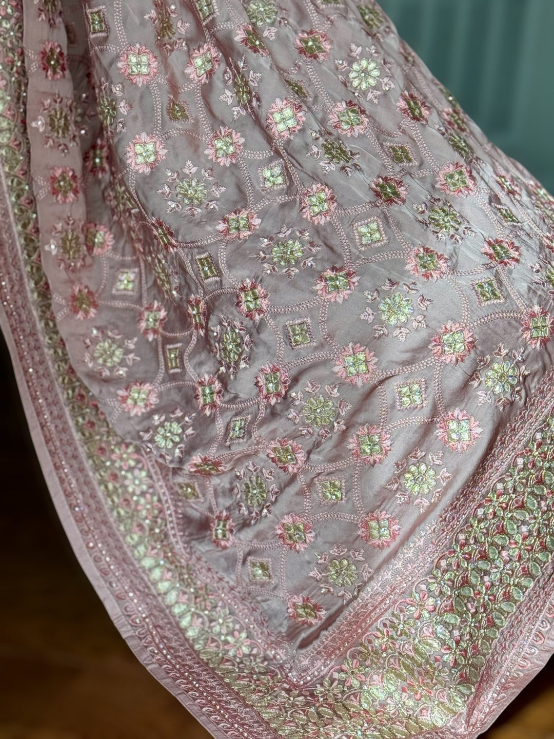 Muave Color gota and embroidery work designer satin crep silk saree|Party Wear Saree|PPS