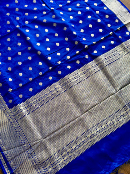 Royal Blue color Banarasi Semi Mashru Silk Saree Saree|Value Vogue