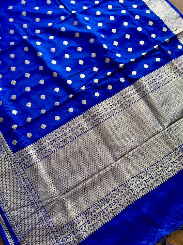 Royal Blue color Banarasi Semi Mashru Silk Saree Saree|Value Vogue