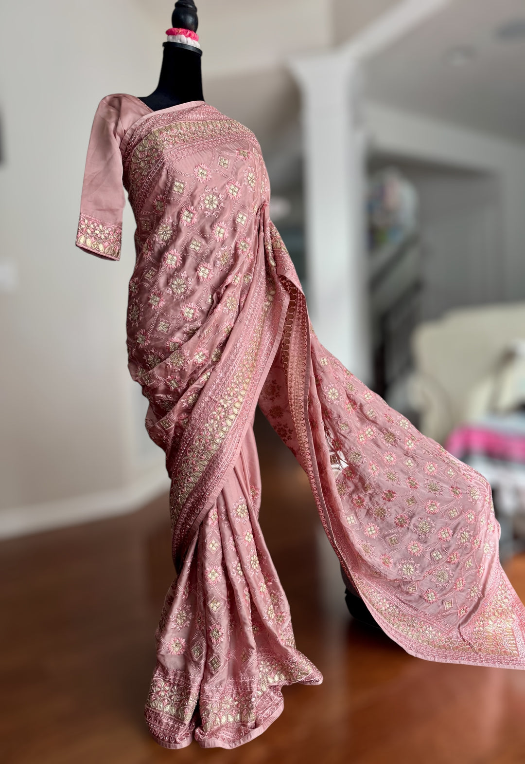 Muave Color gota and embroidery work designer satin crep silk saree|Party Wear Saree|PPS