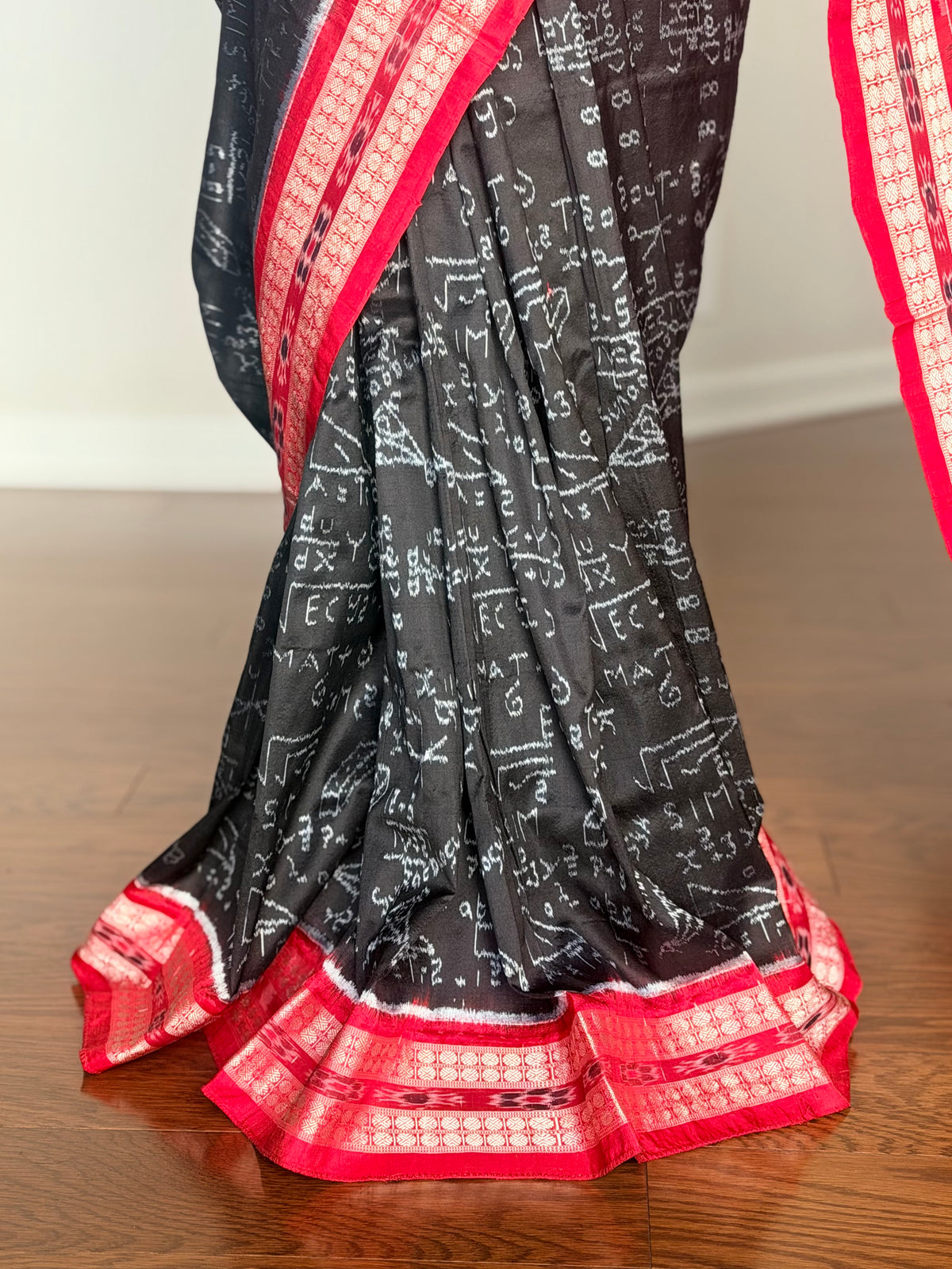Handwoven Mathematical equations and formula Sambalpuri Double ikat pure silk saree|Odisha Weaves|