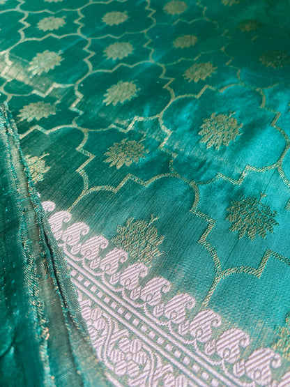 Banarasi Handloom Tissue Mashru Pure Silk Saree