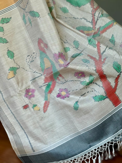 Sandalwood single ikat patan Patola pure silk saree