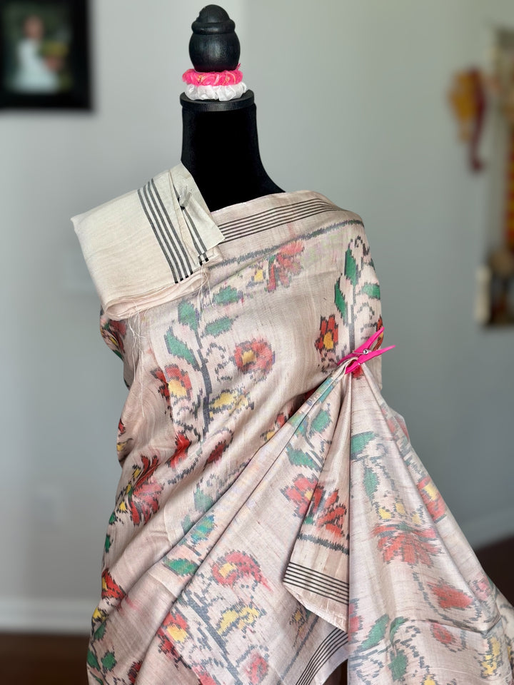 Blush semi (double) ikat patan Patola pure silk saree