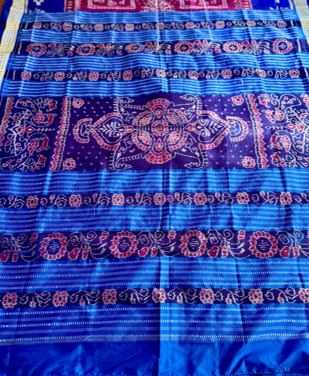 Pink handwoven Sambalpuri Ikat Silk saree |Odisha Weaves