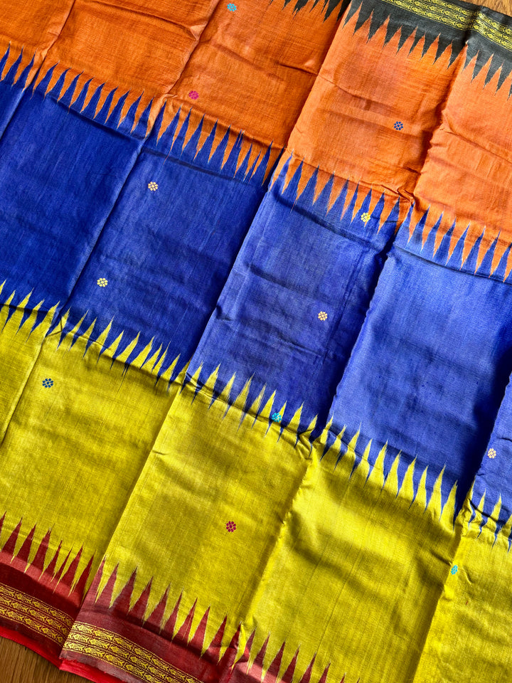 Gopalpur Handwoven Tussar Silk Saree with Dolabedi Pallu - Traditional Indian Saree|Odisha weaves