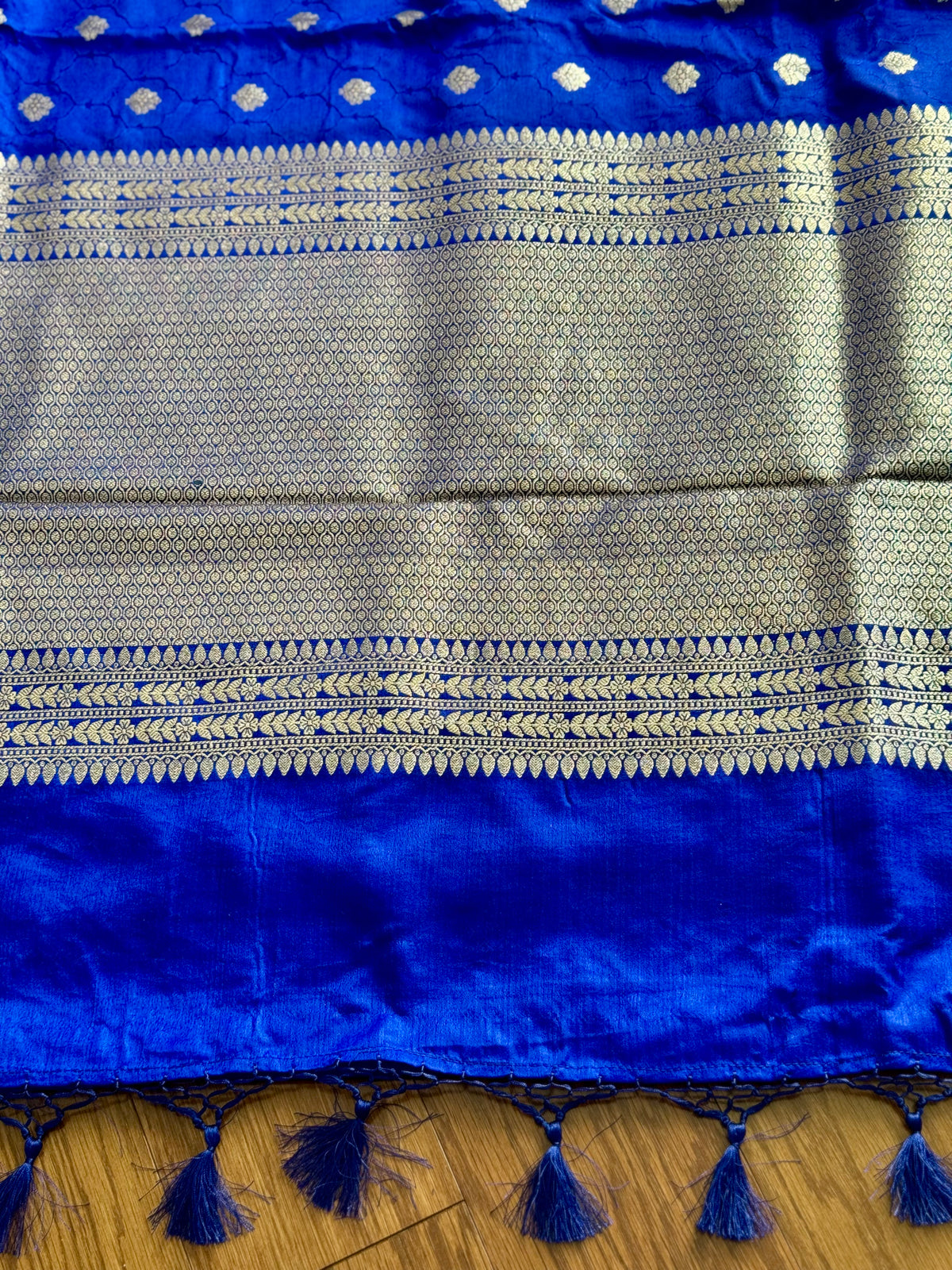 Royal Blue color Banarasi Semi Mashru Silk Saree Saree|Value Vogue