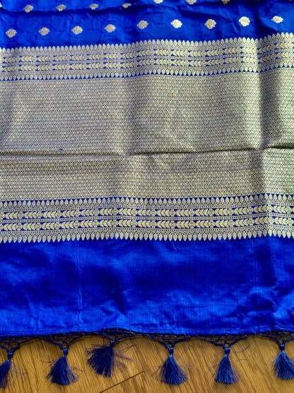Royal Blue color Banarasi Semi Mashru Silk Saree Saree|Value Vogue