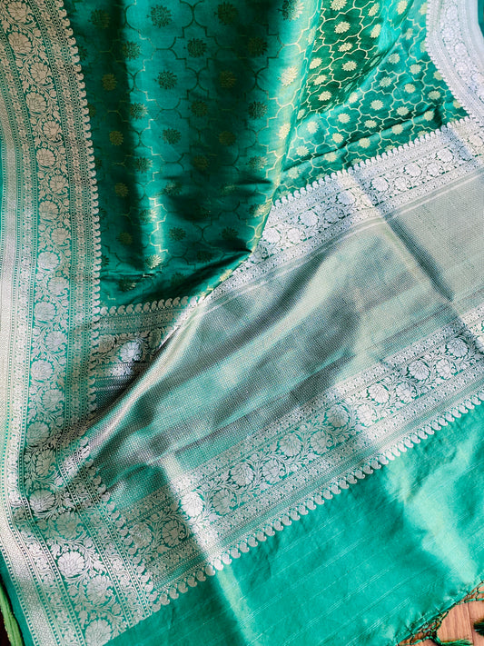 Banarasi Handloom Tissue Mashru Pure Silk Saree