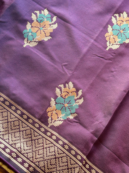 Plum color designer weaved and textured saree with stitched blouse| Value Vogue