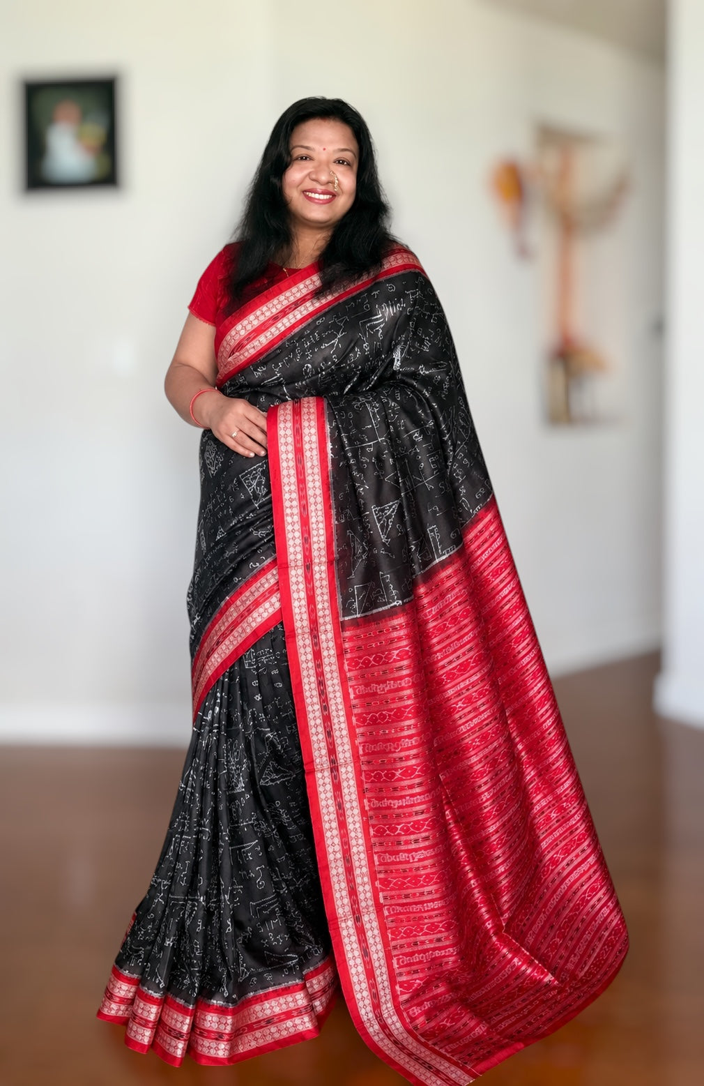Handwoven Mathematical equations and formula Sambalpuri Double ikat pure silk saree|Odisha Weaves|
