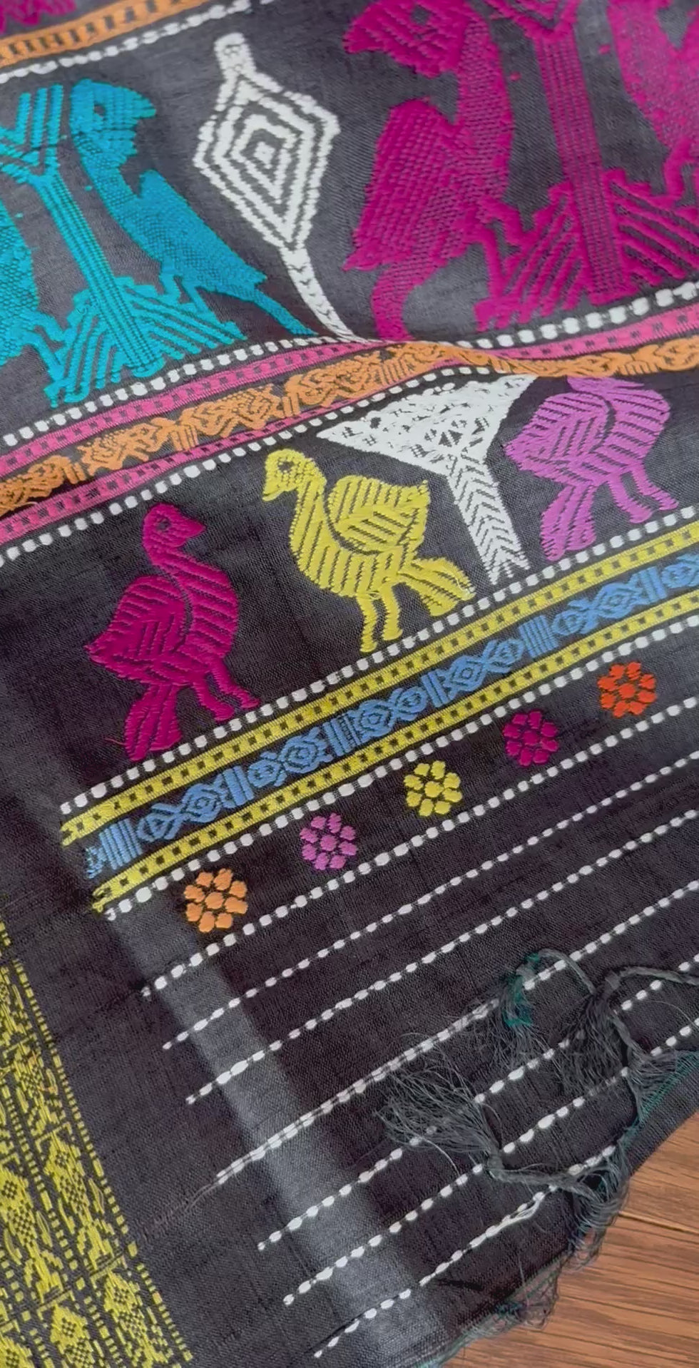 Gopalpur Handwoven Tussar Silk Saree with Dolabedi Pallu - Traditional Indian Saree|Odisha weaves