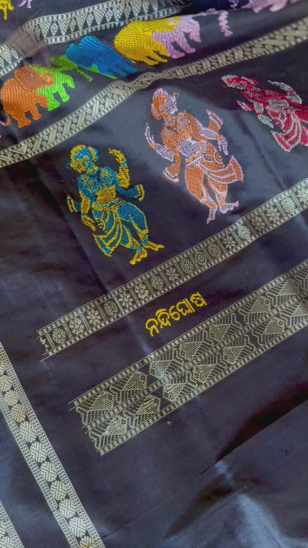 Gorgeous Light Aqua green Nandighosa pure silk saree from Odisha Weaves| Bomkai|